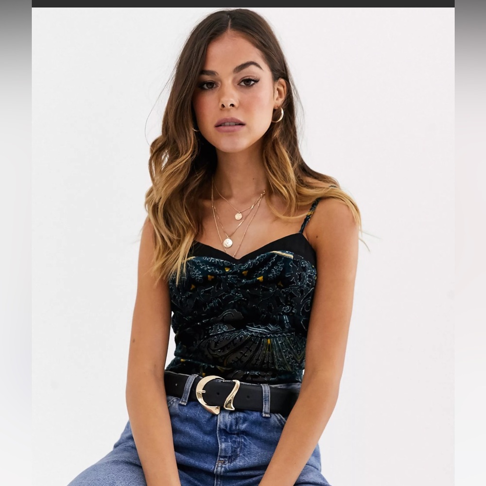 Velvet burnout bodysuit